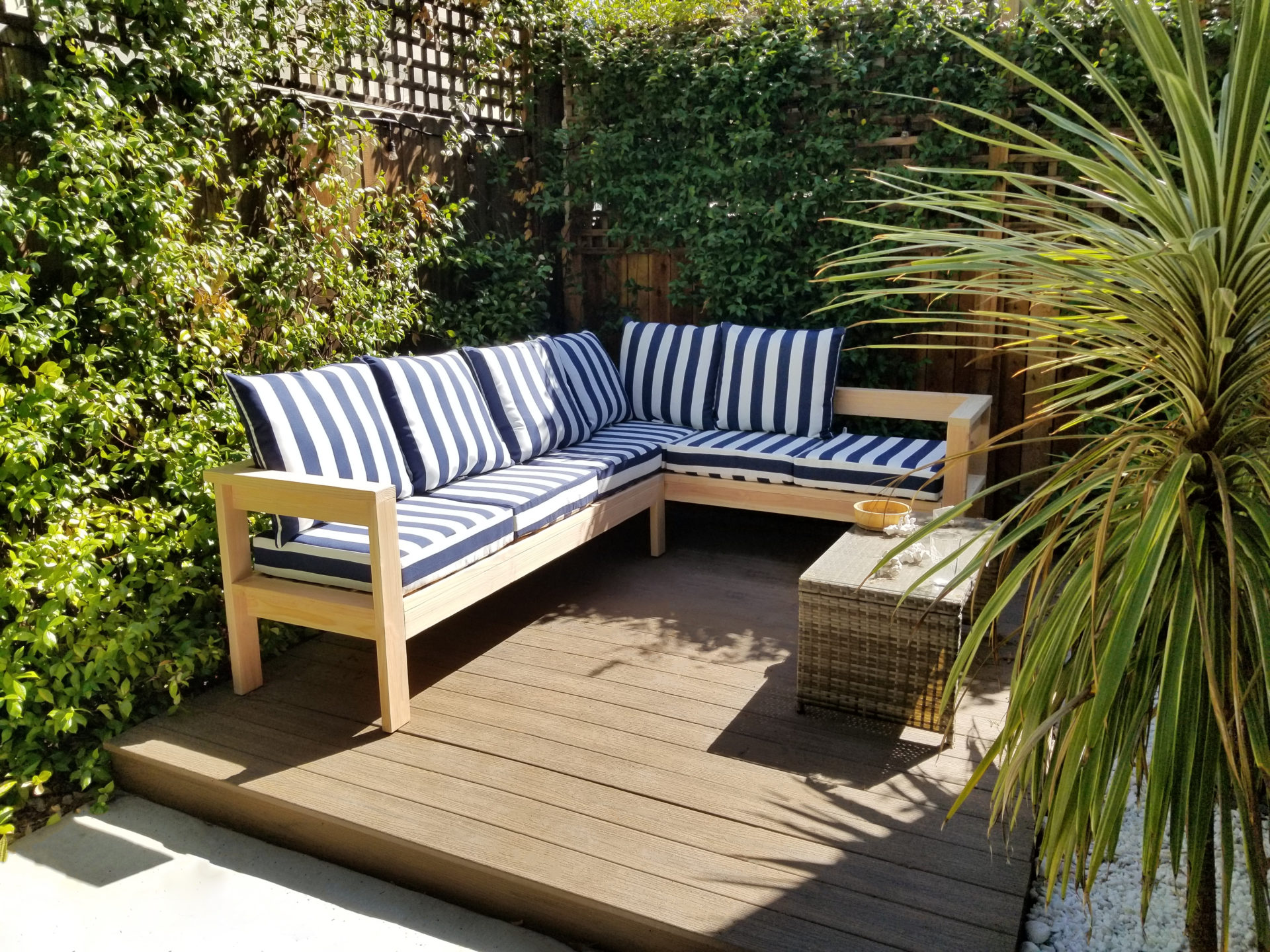 Patio L shaped sectional DIY projects plans
