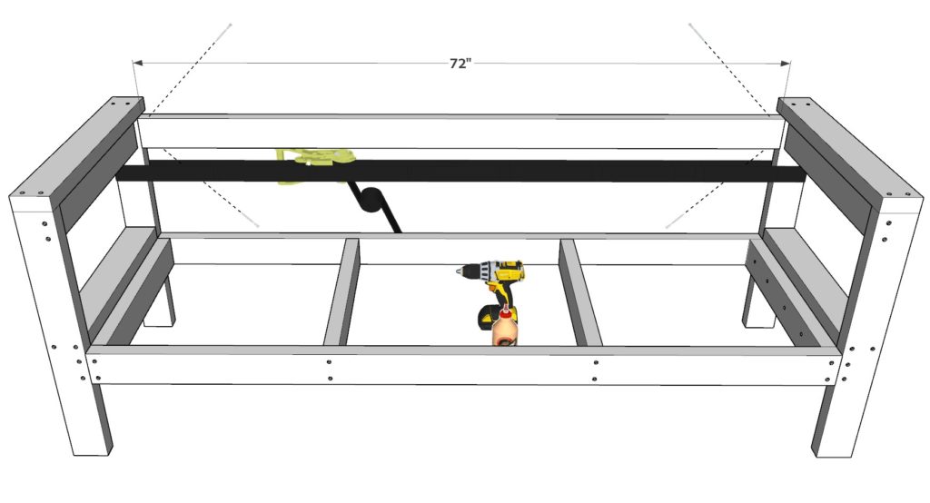 Adding back rest to DIY patio bench
