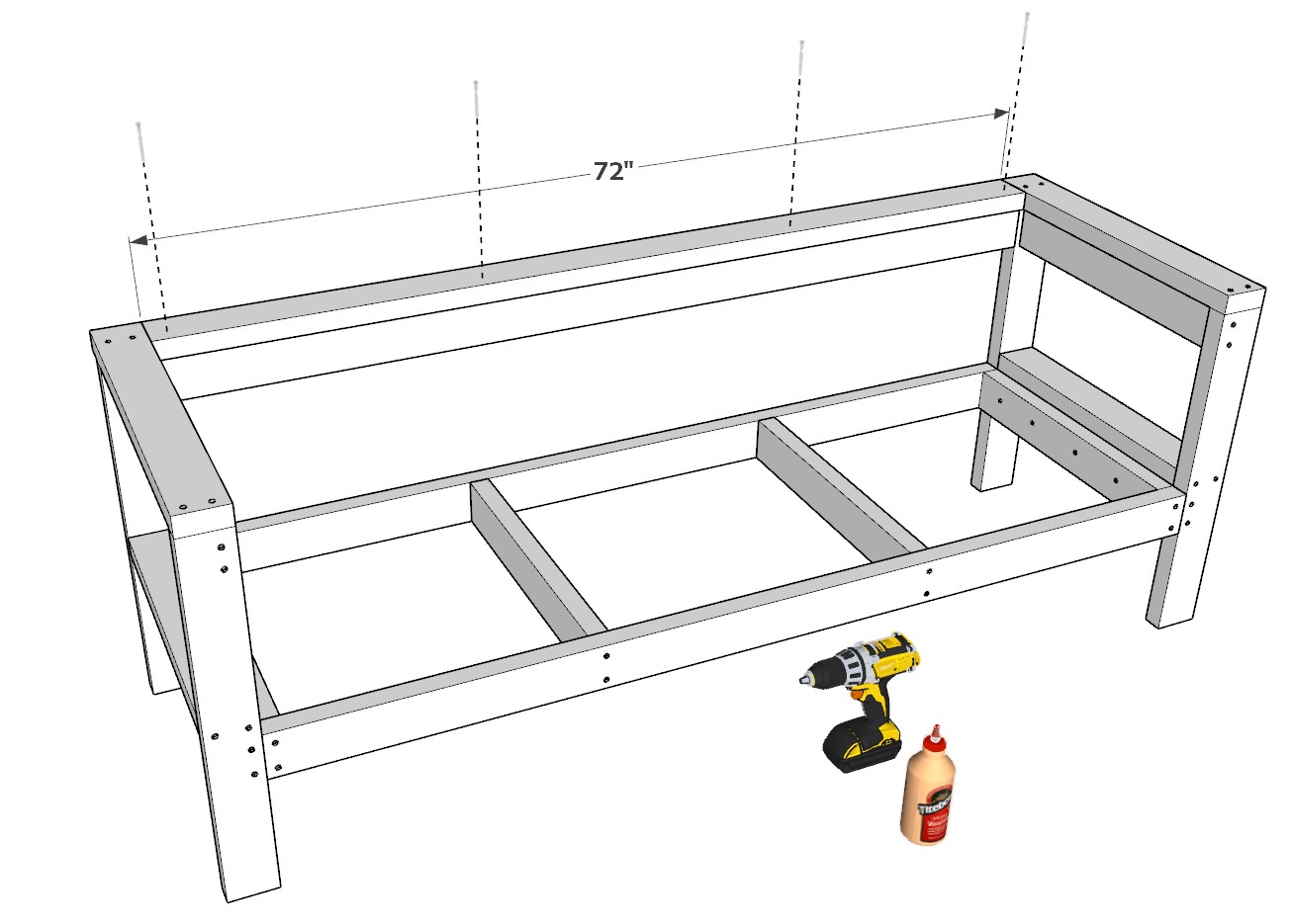 How to build a DIY outdoor wood patio sectional bench - DIY projects plans