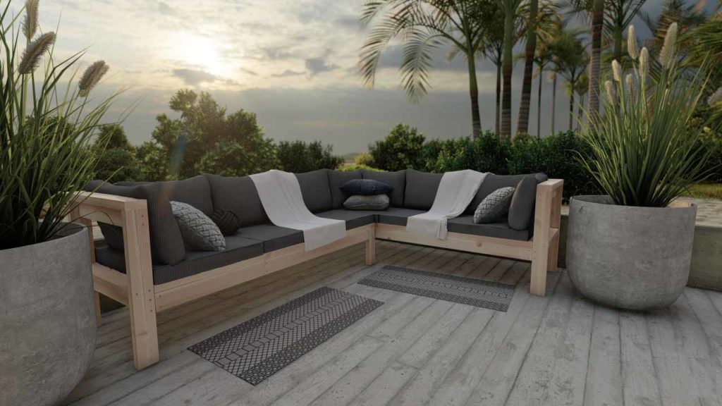 wood bench sectional DIY plans
