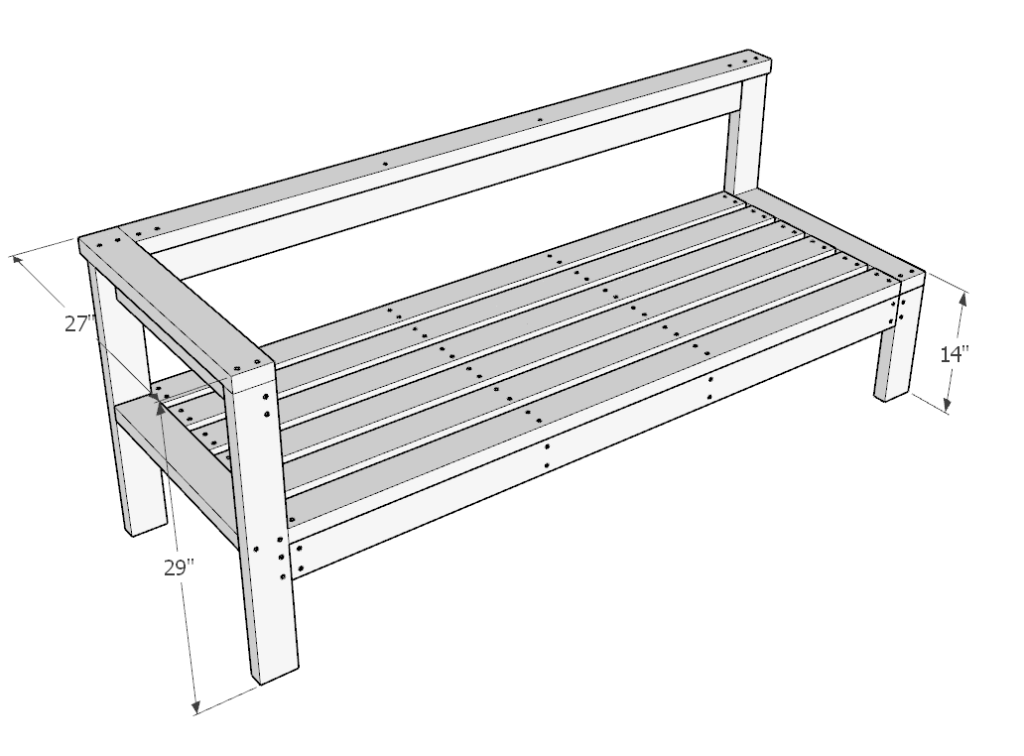 wood bench plans sectional