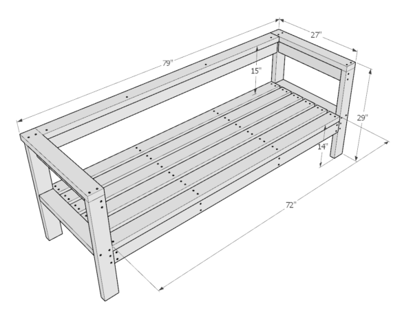 DIY U-shaped outdoor sectional sofa plans - DIY projects plans