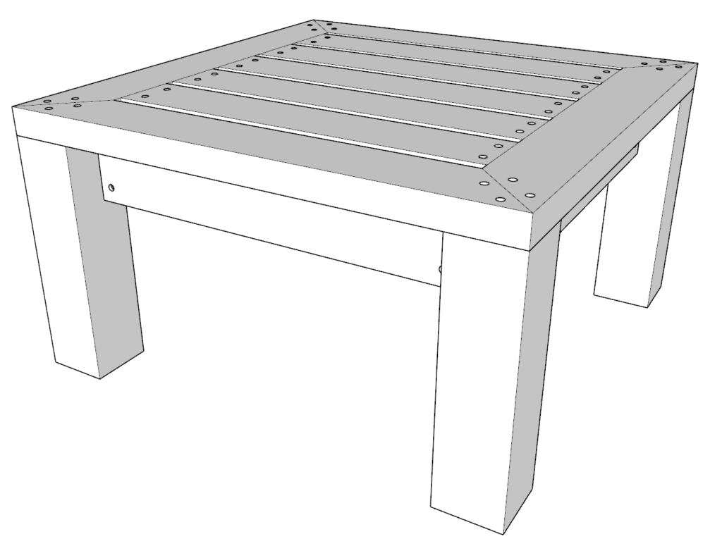 DIY plans outdoor wood coffee table