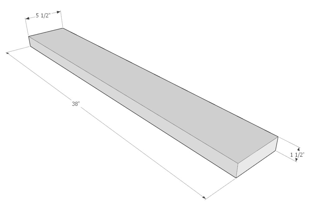 Tabletop lumber piece dimensions