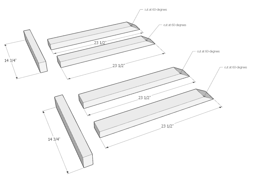 Railing assembly for DIY kids playhouse