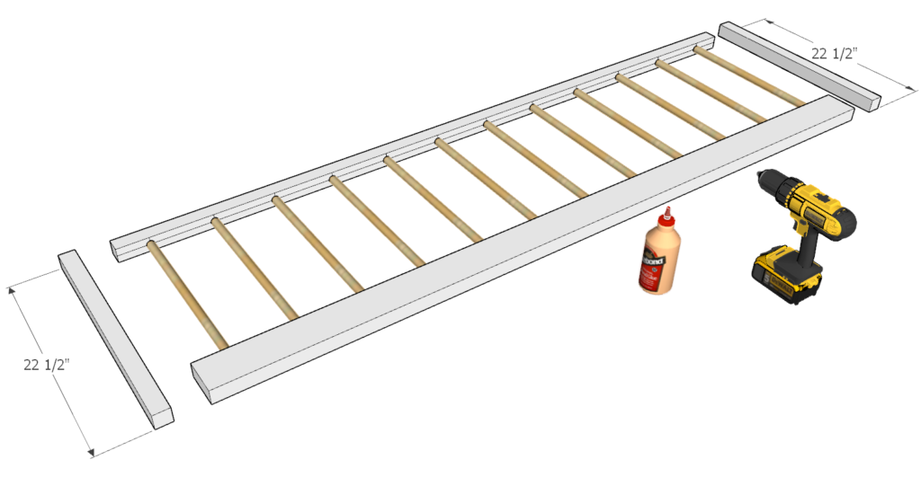 dowel and frame piece assembly