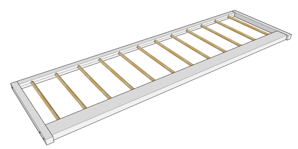 dowel and frame piece assembly