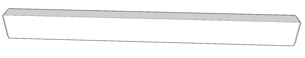 Table center beam cut diagram and dimensions