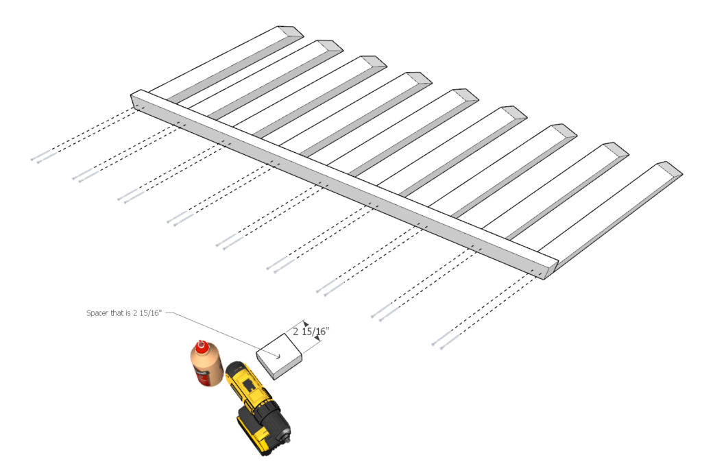 Railing assembly for DIY kids playhouse