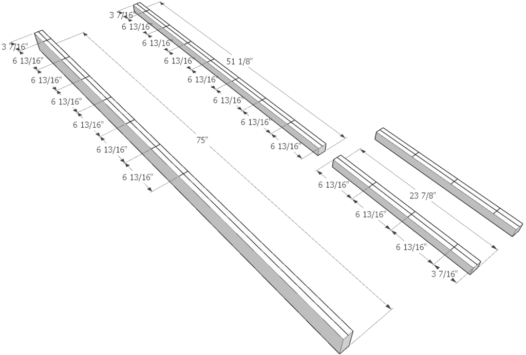 bed frame piece dimensions