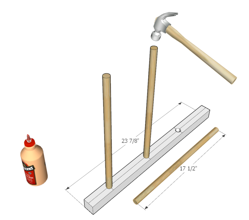dowel and frame piece assembly