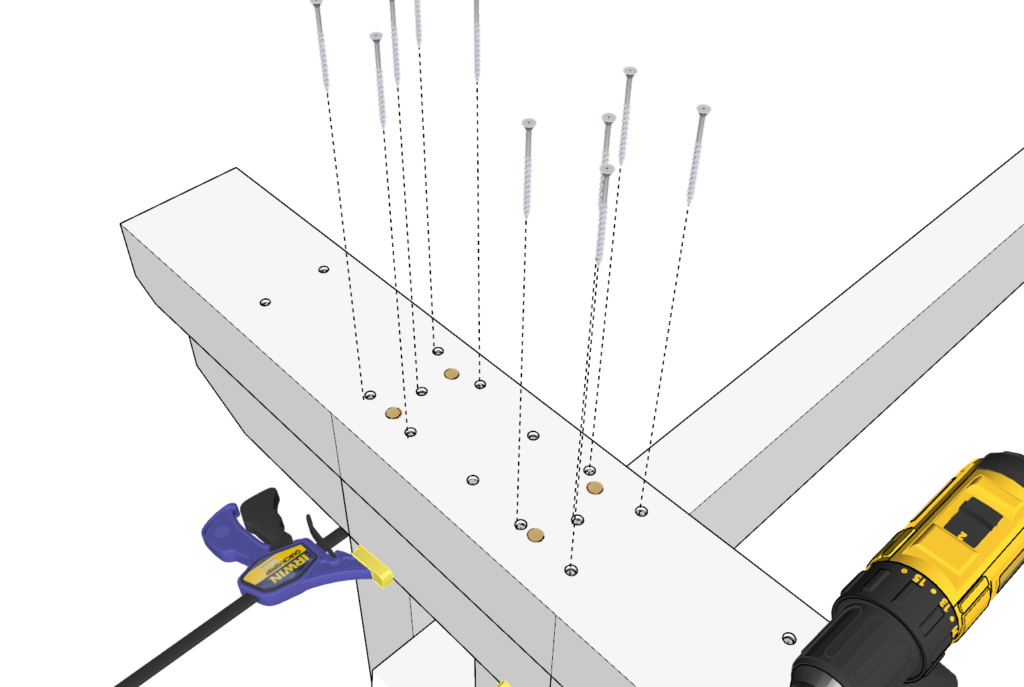 Adding screws to secure table base