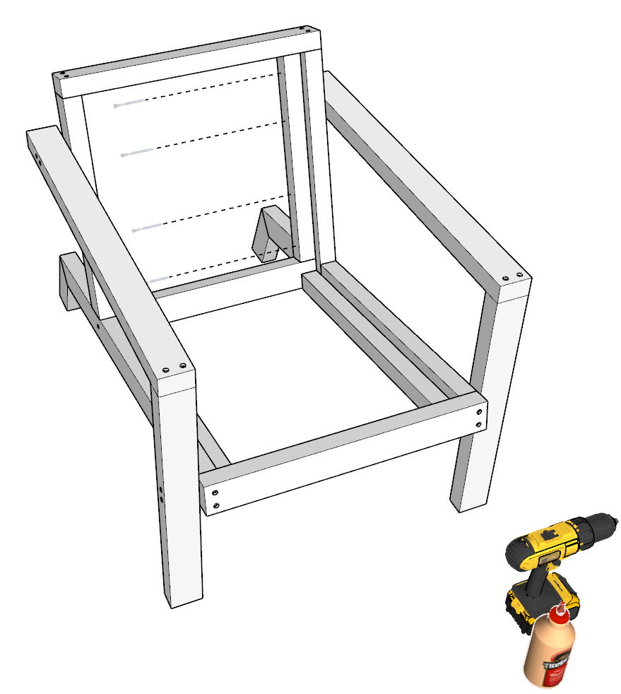 frame assembly of DIY chair