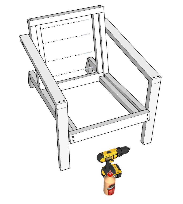 frame assembly of DIY chair