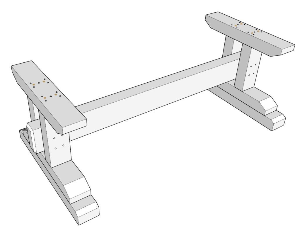 Attaching table top pieces to able base