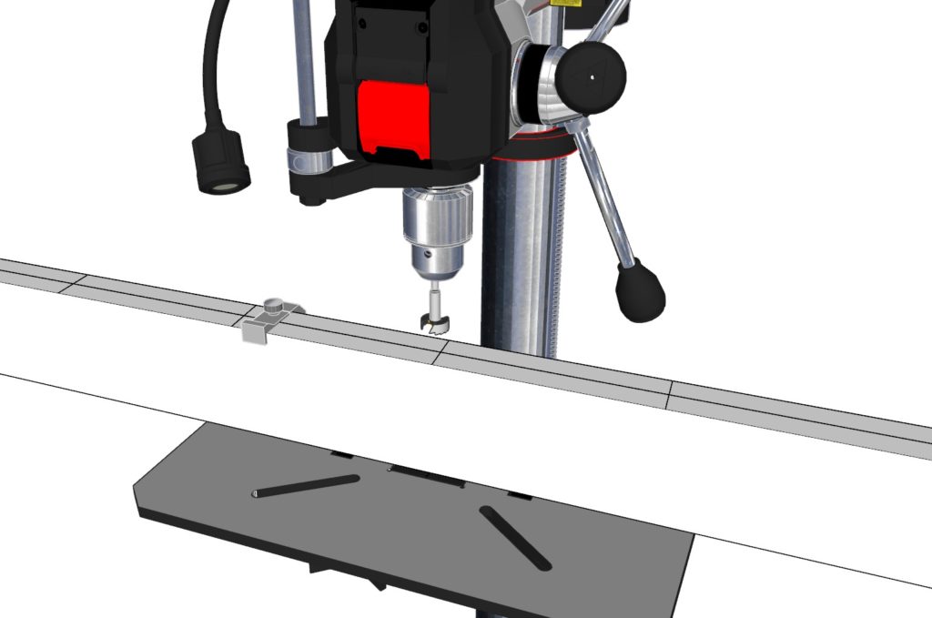 Drill press and 2x4