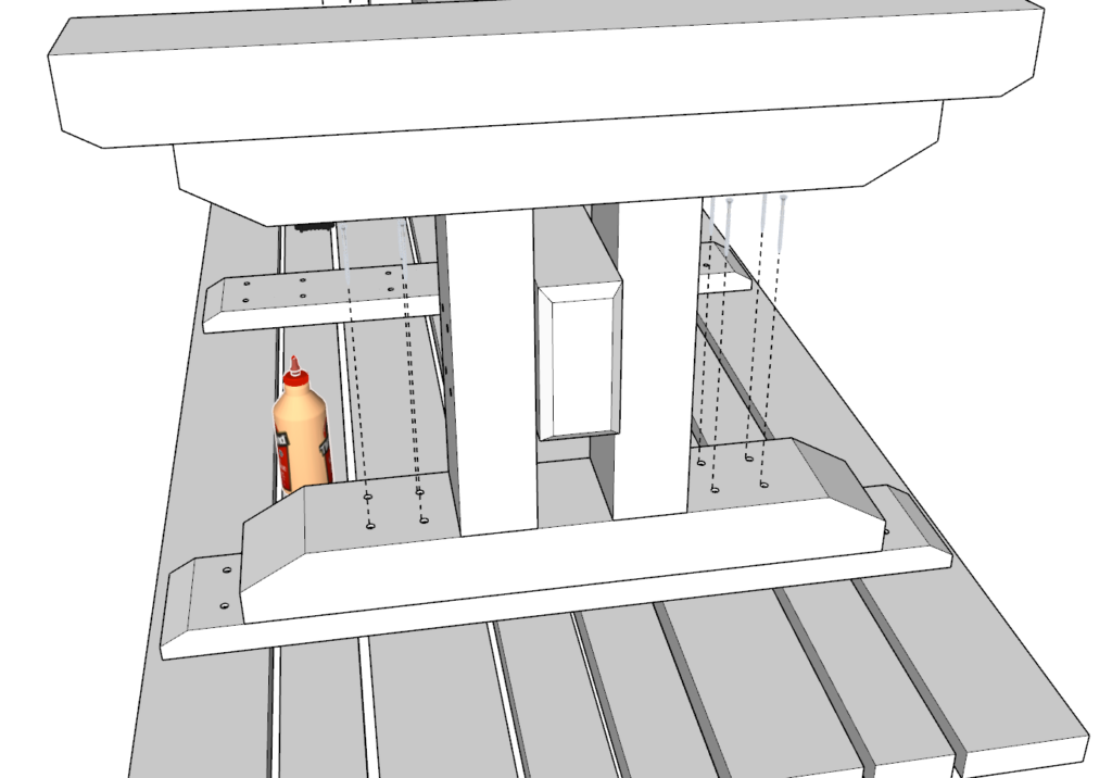 Attaching the tabletop to the table base