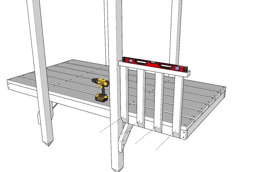 Kids playhouse DIY plans for railing