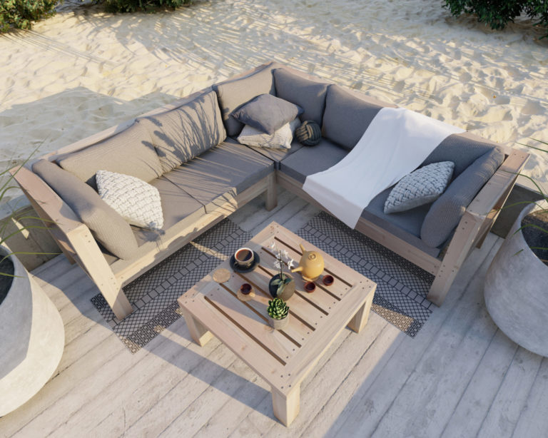 Plans for DIY outdoor wood sectional sofa DIY projects plans