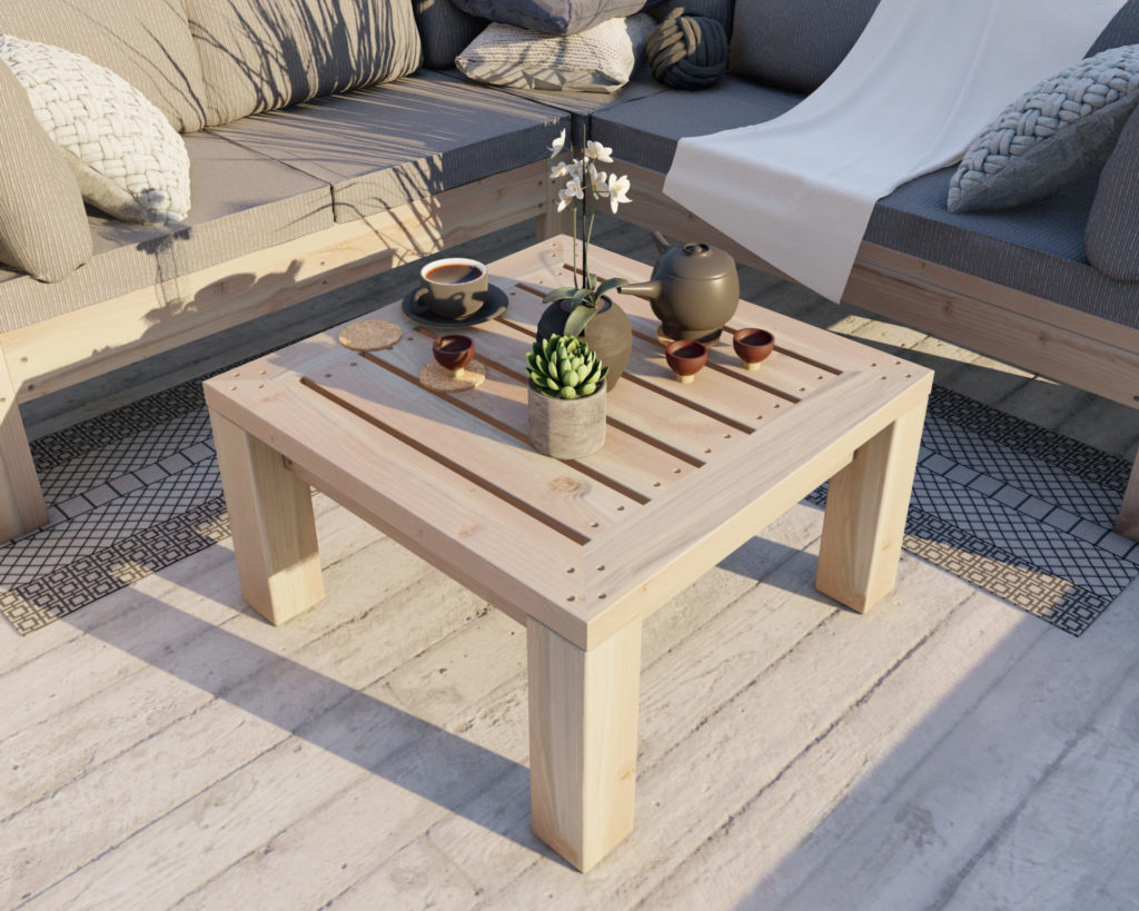 wood outdoor coffee table
