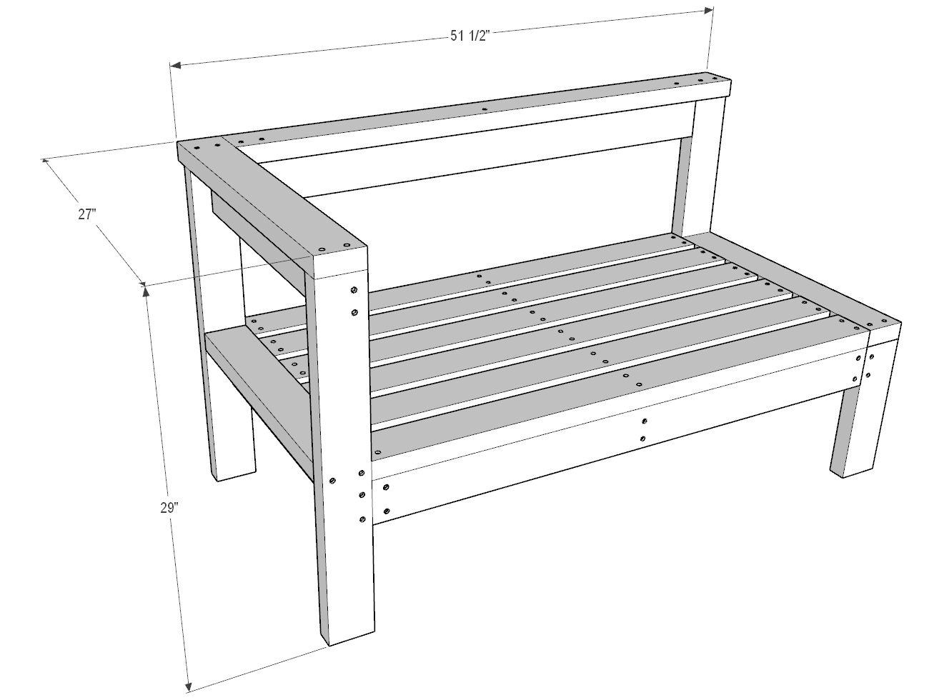 How To Build A Diy Outdoor Wood Patio Sectional Bench For 5 Cushions 