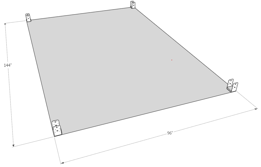 pergola perimeter with 4x4 metal base brackets