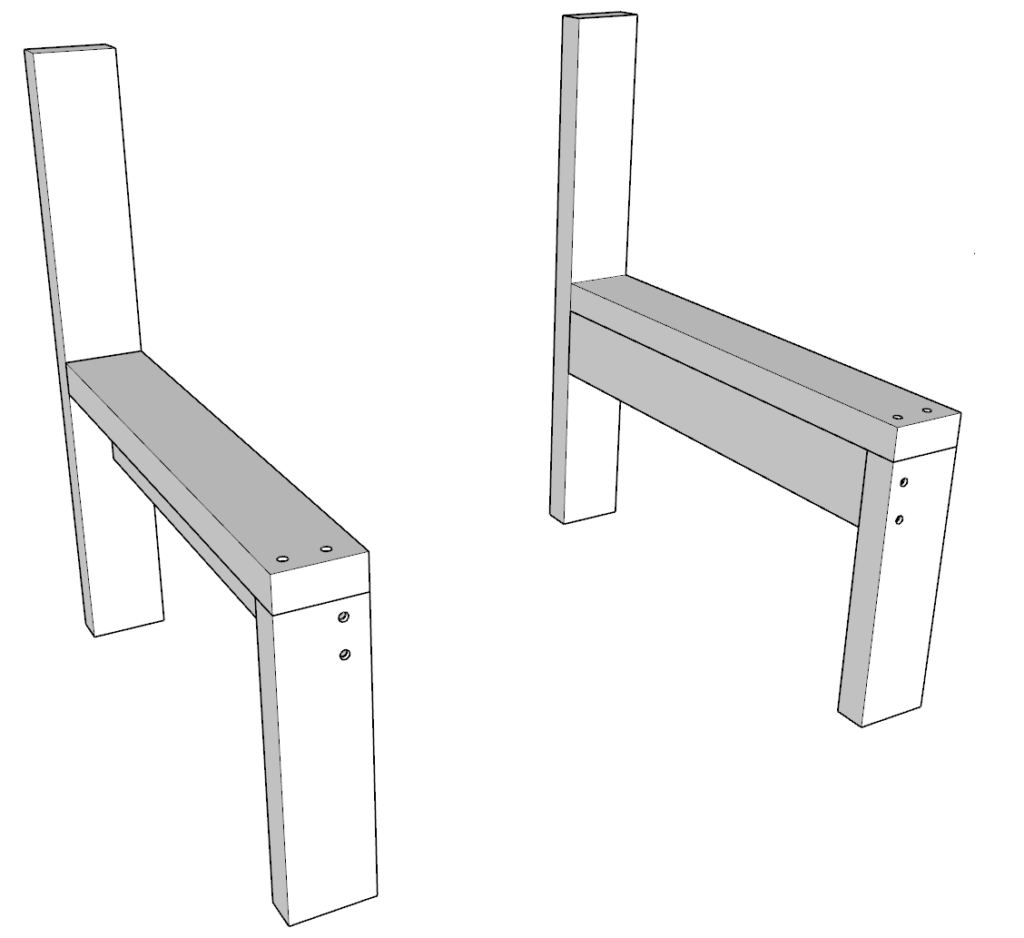 two arm rests for DIY patio sofa