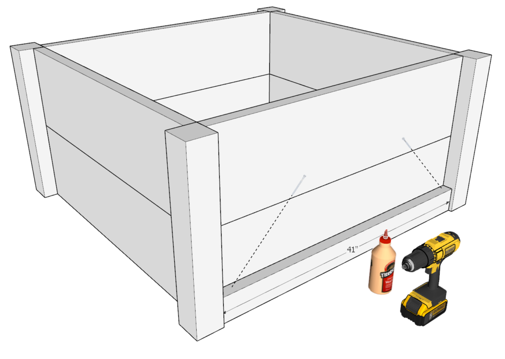 Assembly of frame of DIY planter box