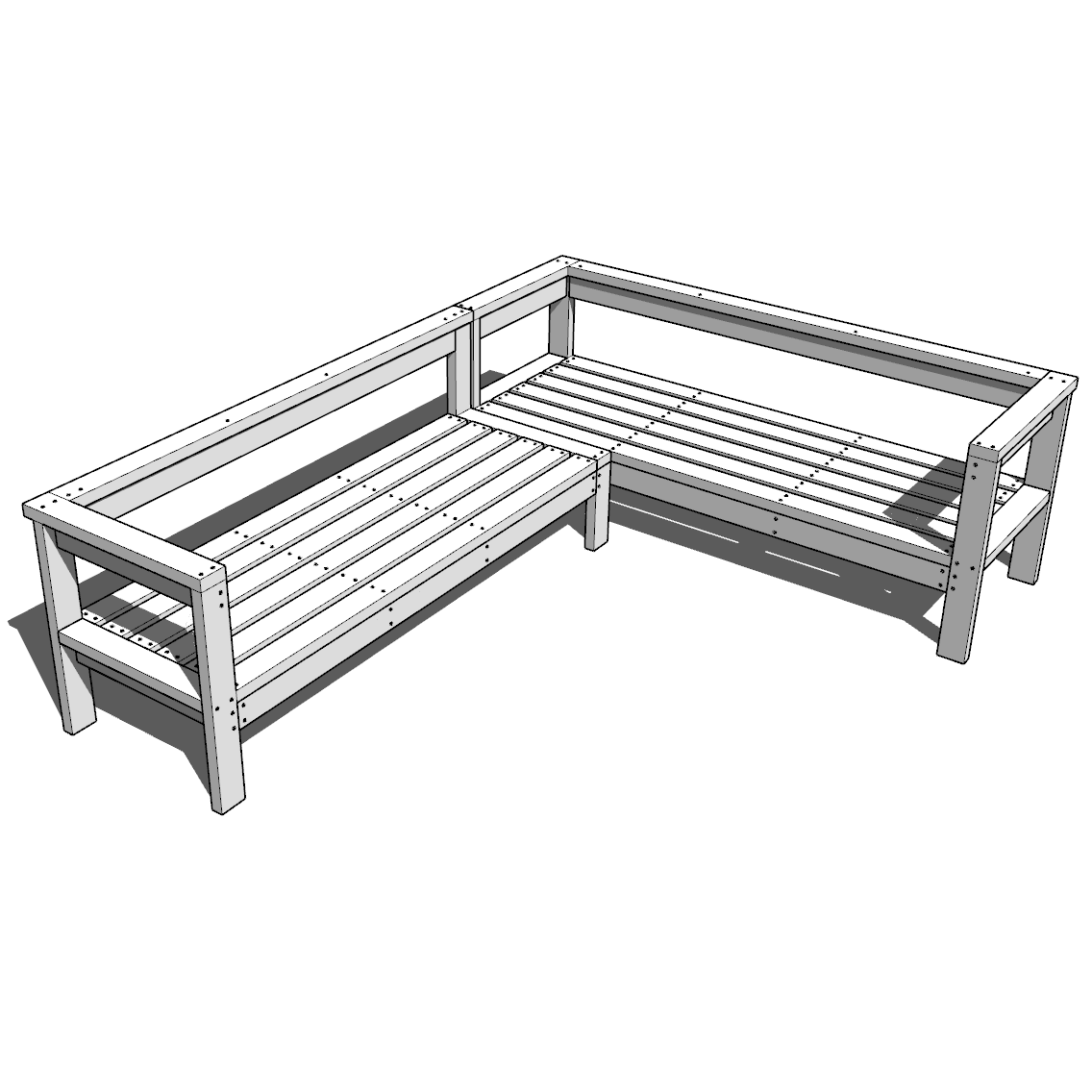 How to build a DIY outdoor wood patio sectional bench DIY projects plans