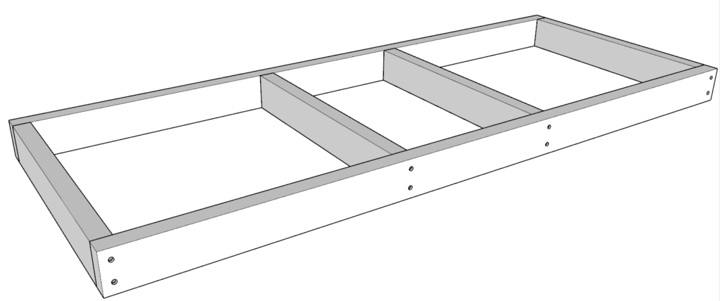 frame assembly of DIY bench