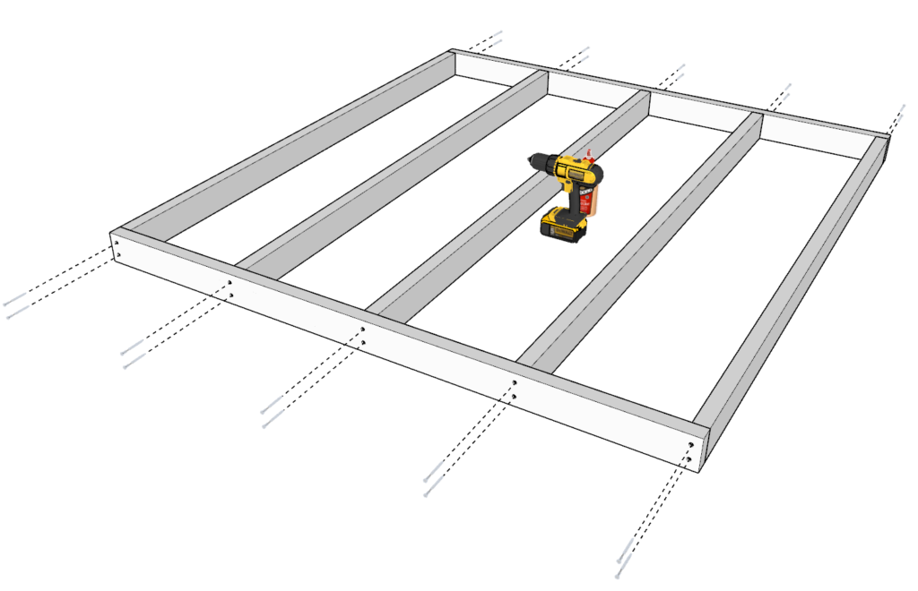 DIY shed frame assembly