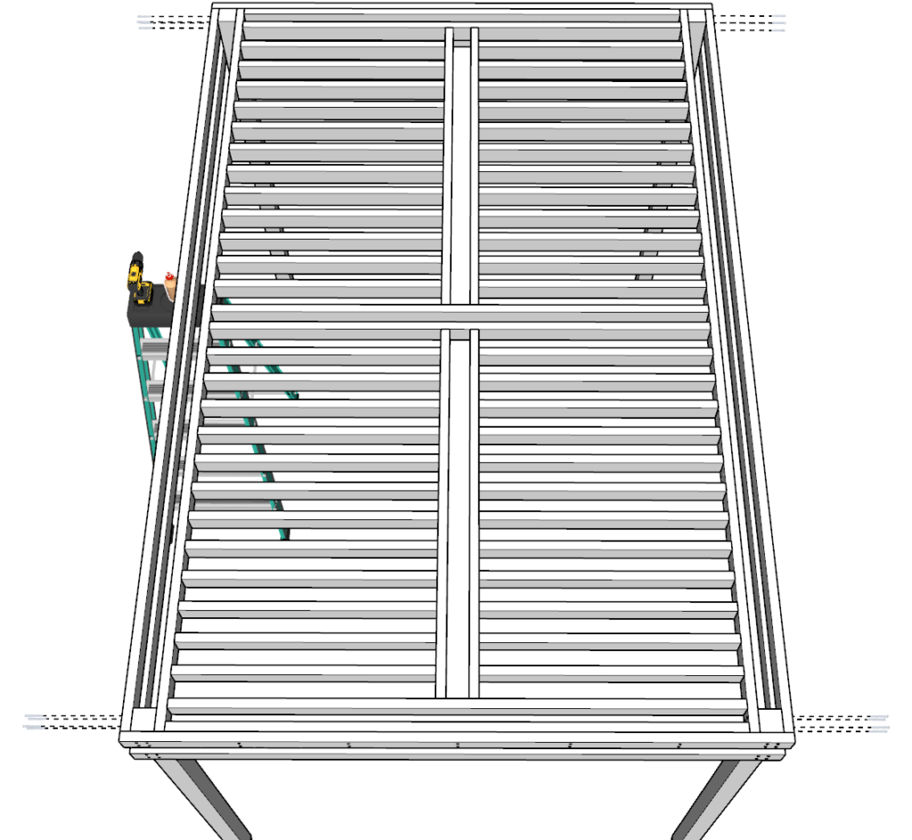 DIY pergola frame assembly