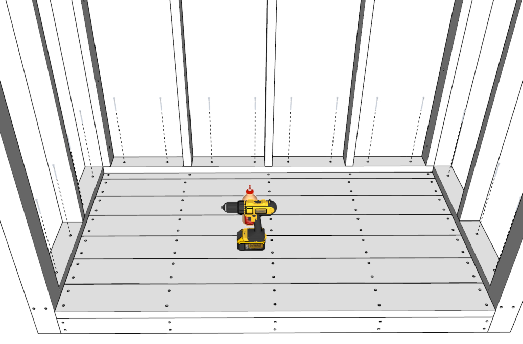 Adding base to DIY shed framed walls