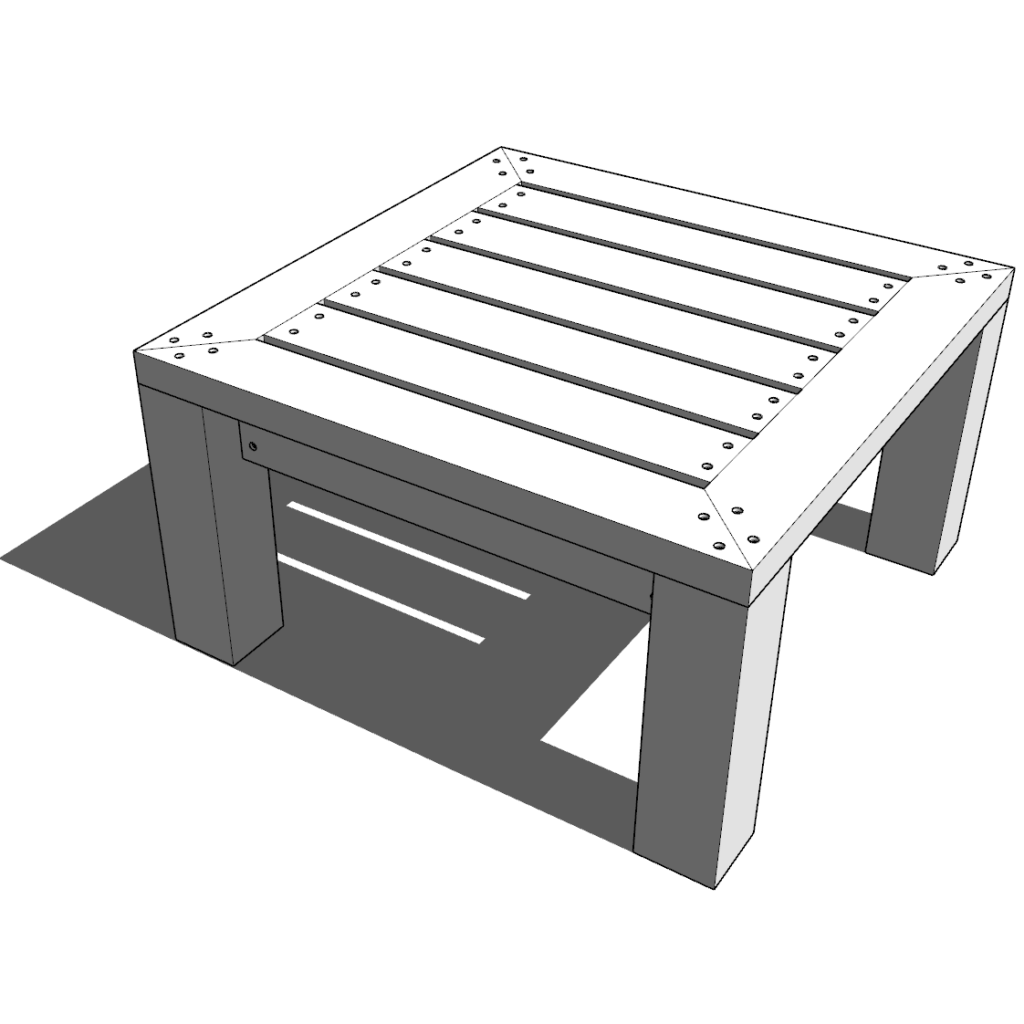 wood outdoor coffee table DIY plans