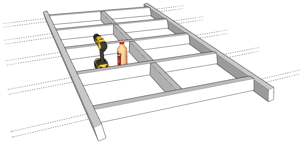 DIY shed roof assembly