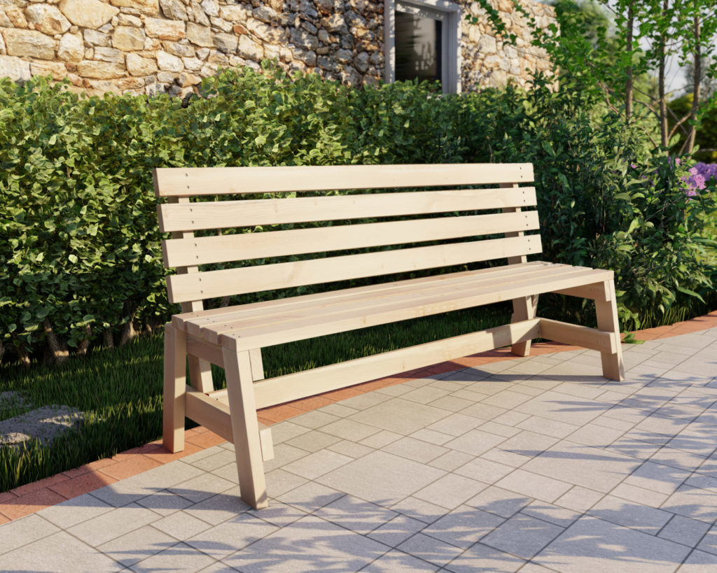 PLANS for Park Bench Plans 6ft long DIY 2x4 wood construction, Fast & Easy to build Step-By-Step