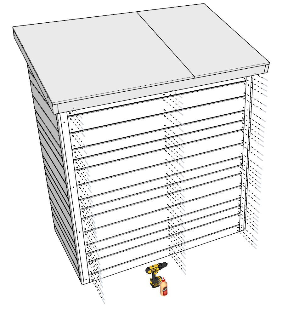 attaching siding to DIY shed