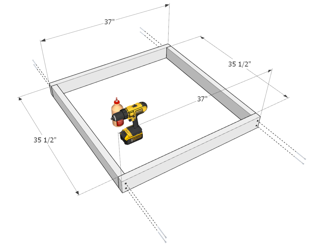 DIY Montessori Lego table frame assembly