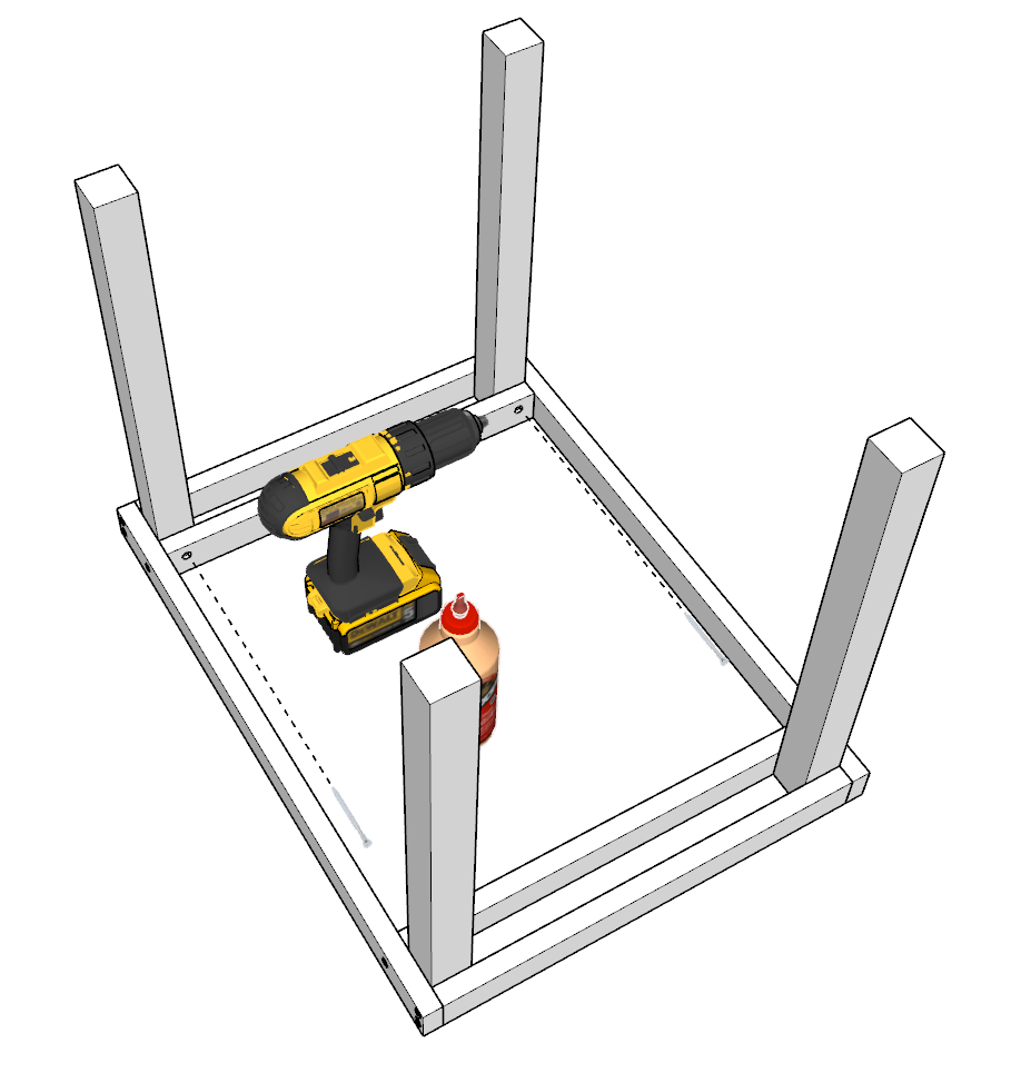 DIY Montessori activity and weaning table leg assembly