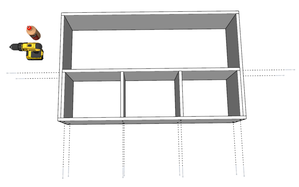 DIY Montessori storage and activity shelf cubby installation