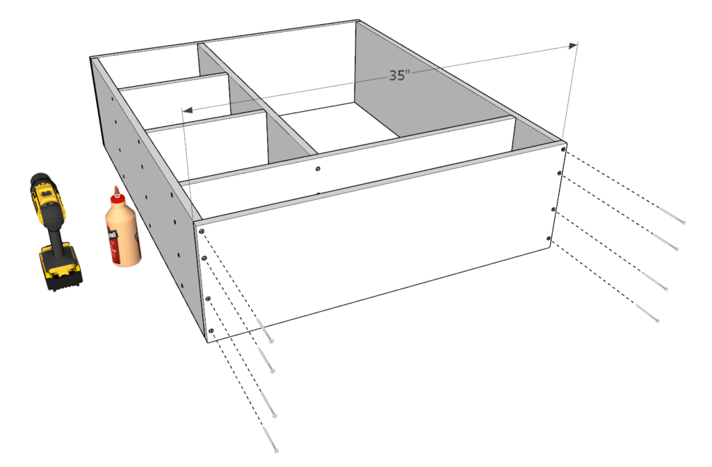 DIY Montessori children's wardrobe dresser base assembly