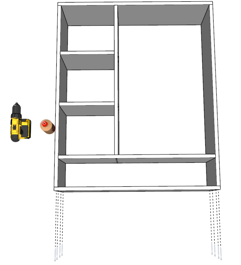 DIY Montessori children's wardrobe dresser base assembly