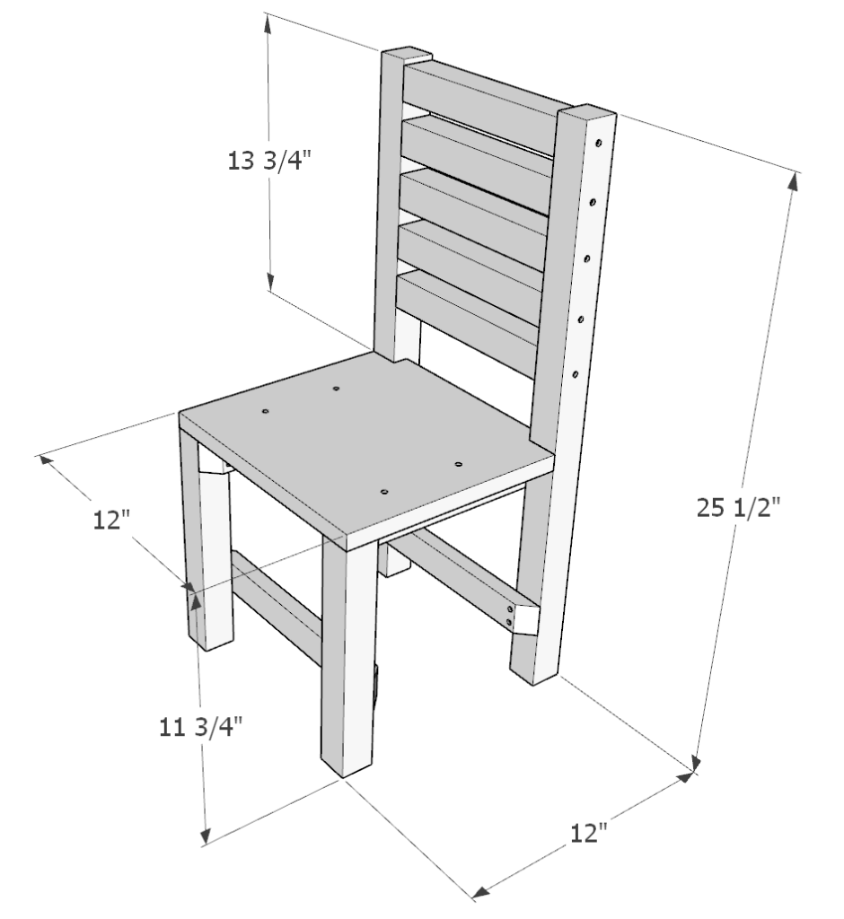 DIY Montessori activity and weaning chair with dimensions