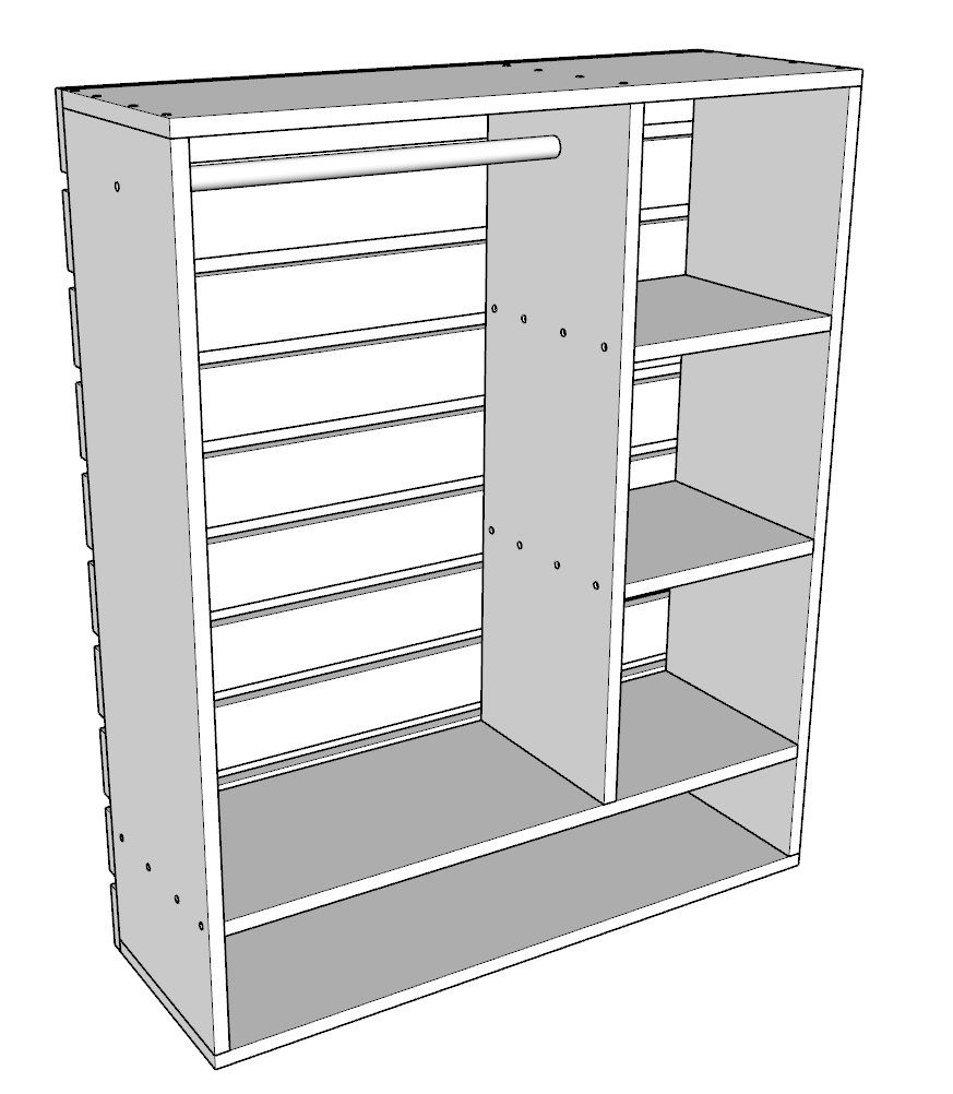 DIY Montessori children's wardrobe dresser closet pole installation