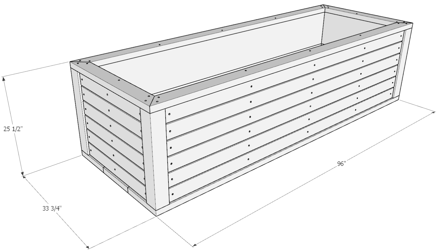 DIY planter box 2 feet x 3 feet x 8 feet - DIY projects plans