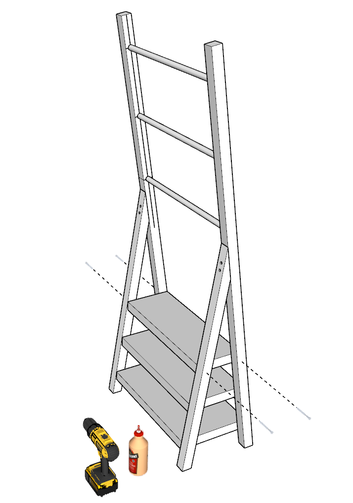 Adding shelves to DIY towel rack