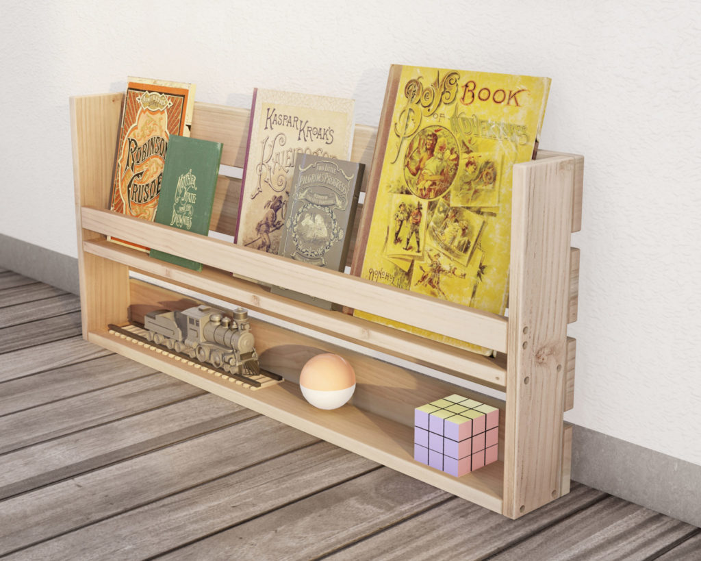 DIY Montessori floor shelf