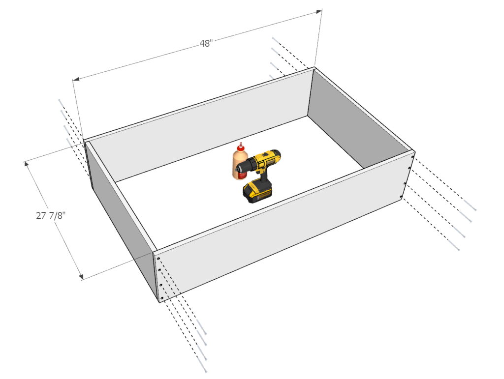 DIY Montessori storage and activity shelf frame assembly