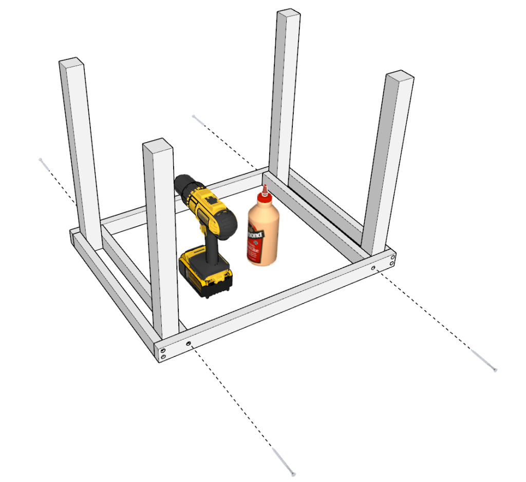 DIY Montessori table leg assembly