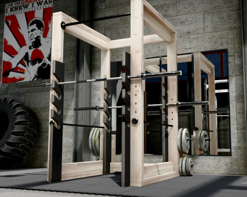DIY homemade power cage, squatting rack, lifting rack, fitness equipment
